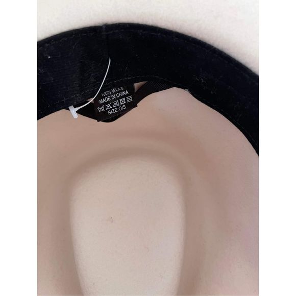 New Lila Beige Wool Wide-Brim Fedora Hat One Size main image 5